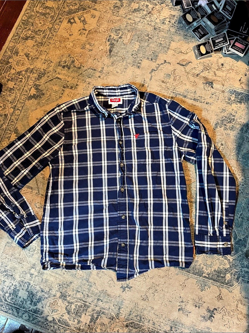 Wrangler Boys XL Plaid Button Down Shirt